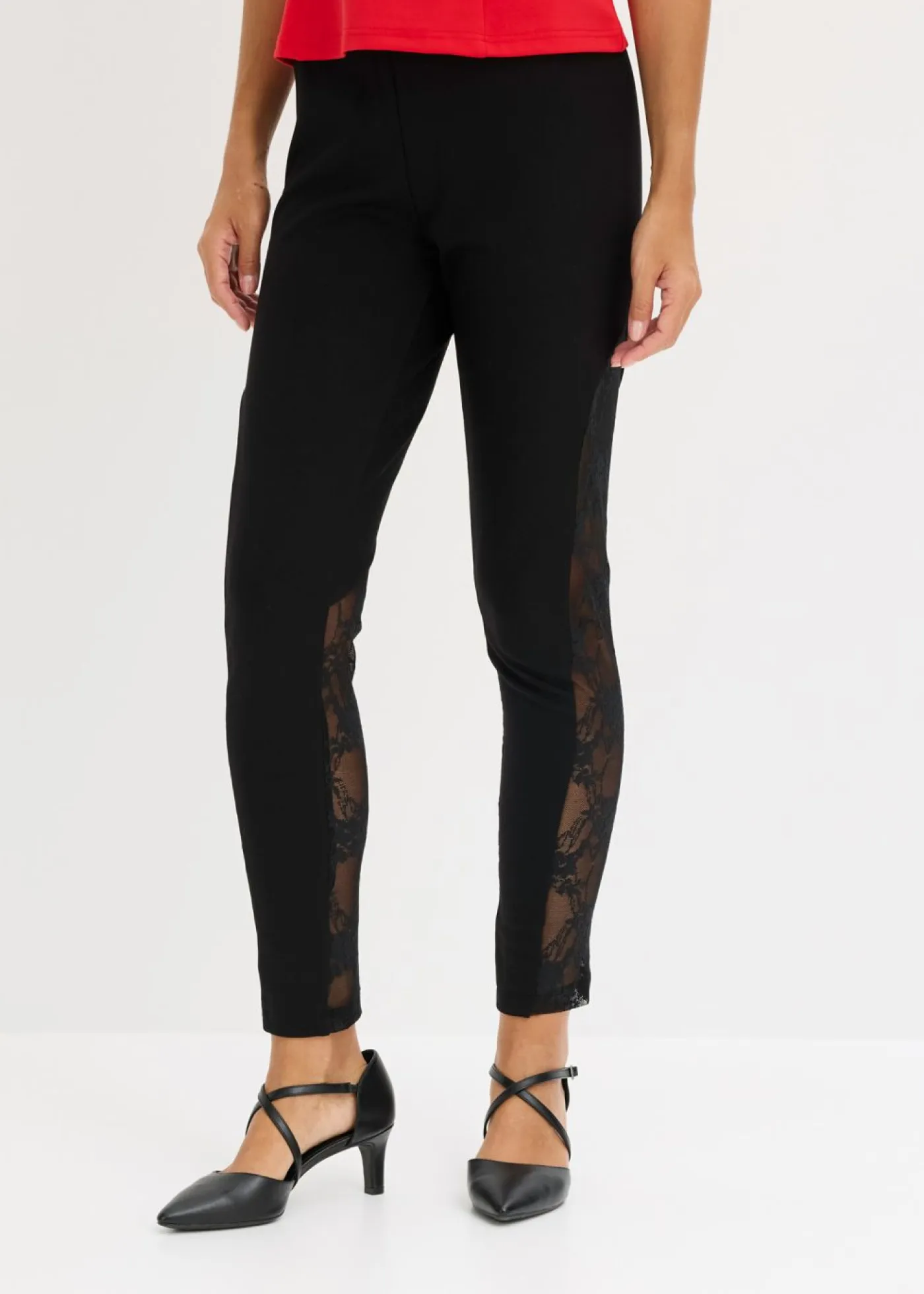 bonprix bonprix Pantalones|Novedades>Leggings con encaje Negro