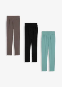 Niños bonprix bonprix Leggings confeccionados con mezcla de algodón ecológico elástico (3 unidades)