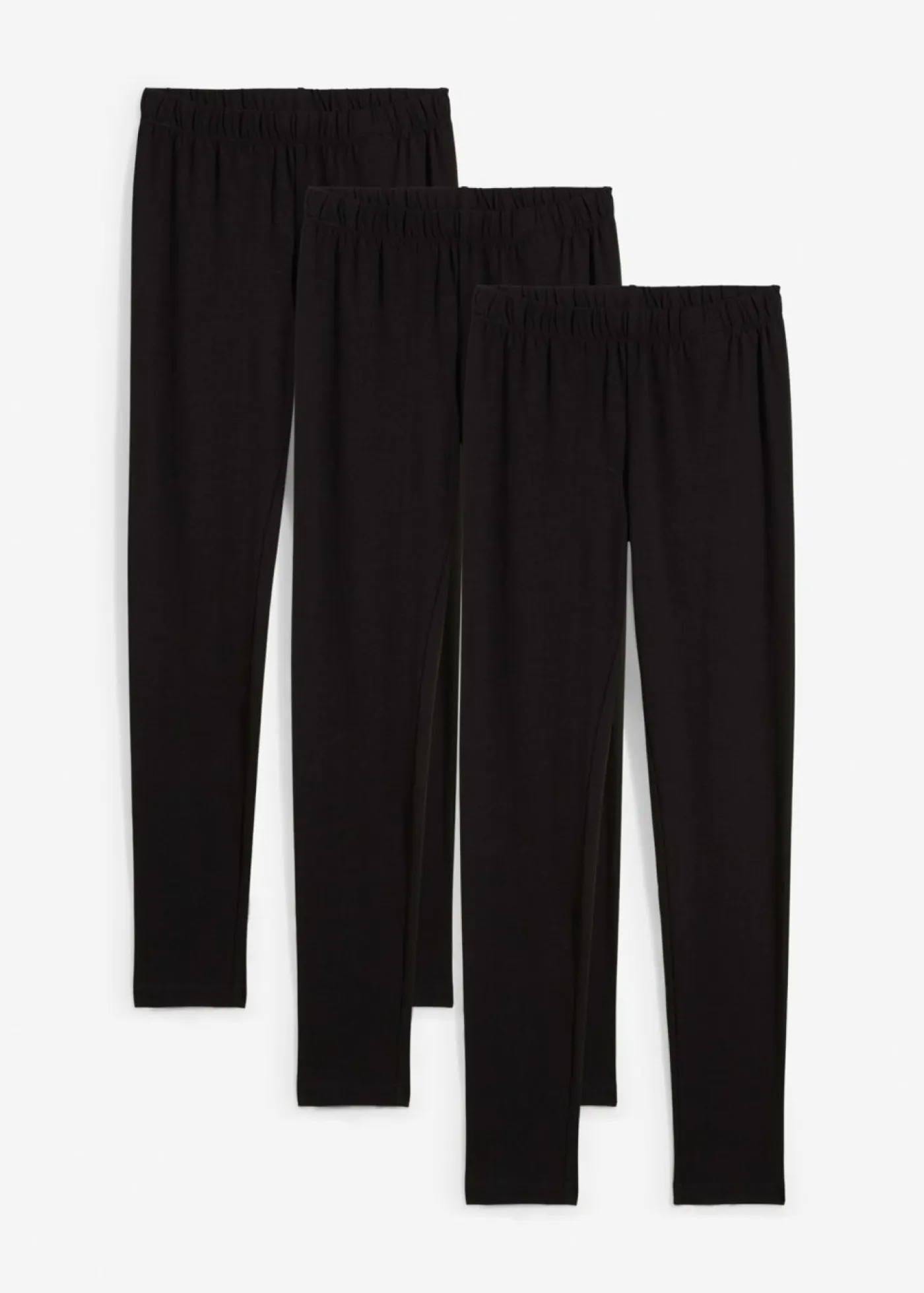 bonprix bonprix Ropa 9 A 16 Años·Pantalones Y Leggings|Ropa 9 A 16 Años·Packs De Ropa>Leggings confeccionados con mezcla de algodón ecológico elástico (3 unidades) Negro