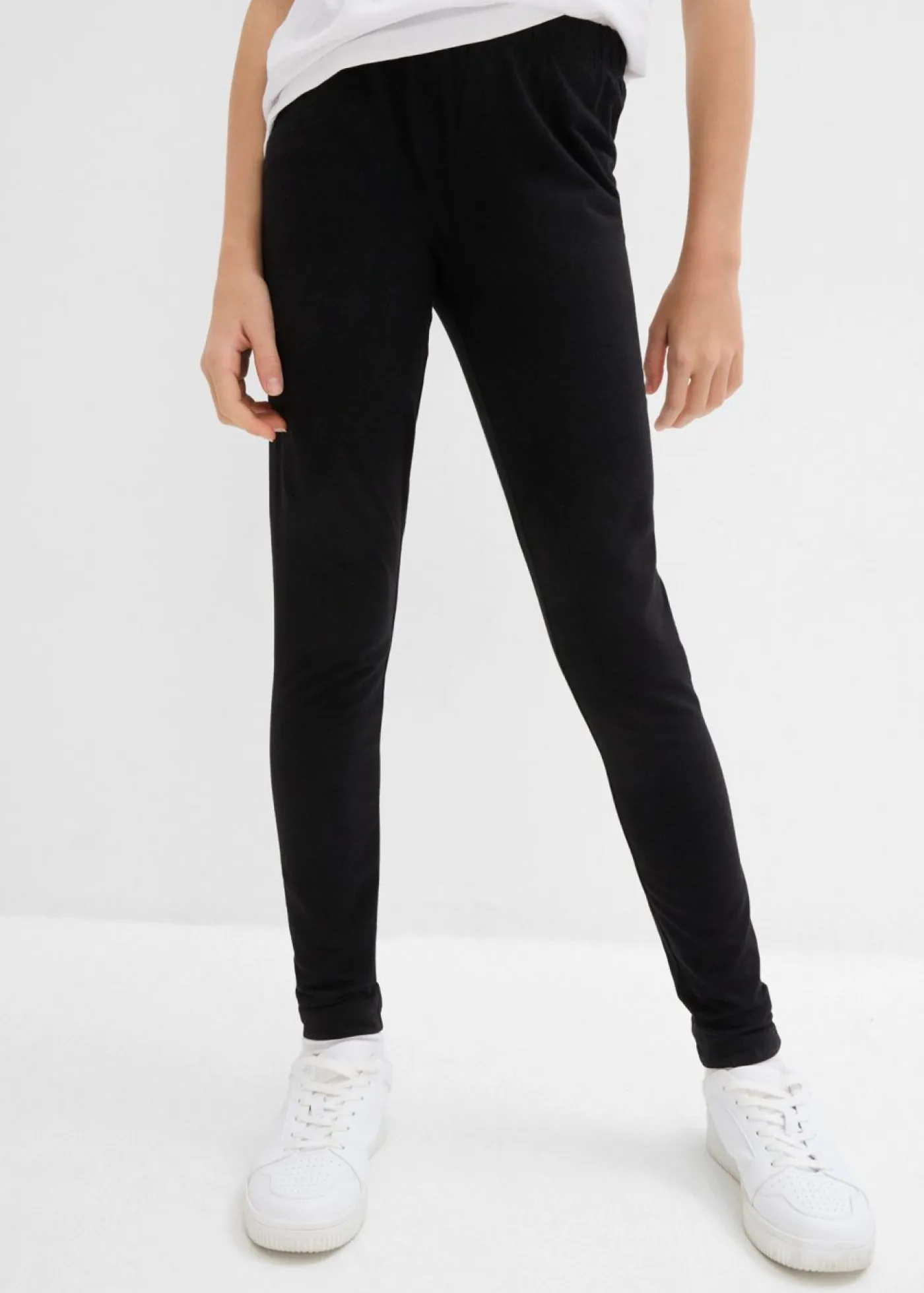 bonprix bonprix Ropa 9 A 16 Años·Pantalones Y Leggings|Ropa 9 A 16 Años·Packs De Ropa>Leggings confeccionados con mezcla de algodón ecológico elástico (3 unidades) Negro