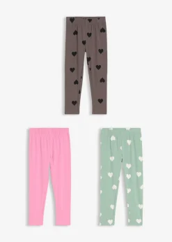 Niños bonprix bonprix Leggings confeccionados con mezcla de algodón ecológico elástico (3 unidades)