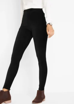 bonprix bonprix Pantalones>Leggings de pana fina con cintura ancha y cómoda Negro