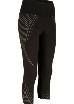 bonprix bonprix Ropa Deportiva|Pantalones>Leggings deportivos con bolsillos, largo 3/4 Negro