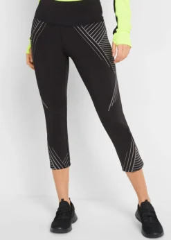 bonprix bonprix Ropa Deportiva|Pantalones>Leggings deportivos con bolsillos, largo 3/4 Negro