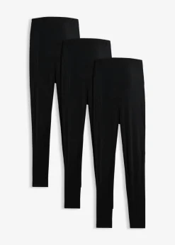 bonprix bonprix Premamá>Leggings premamá de algodón orgánico (3 unidades) Negro