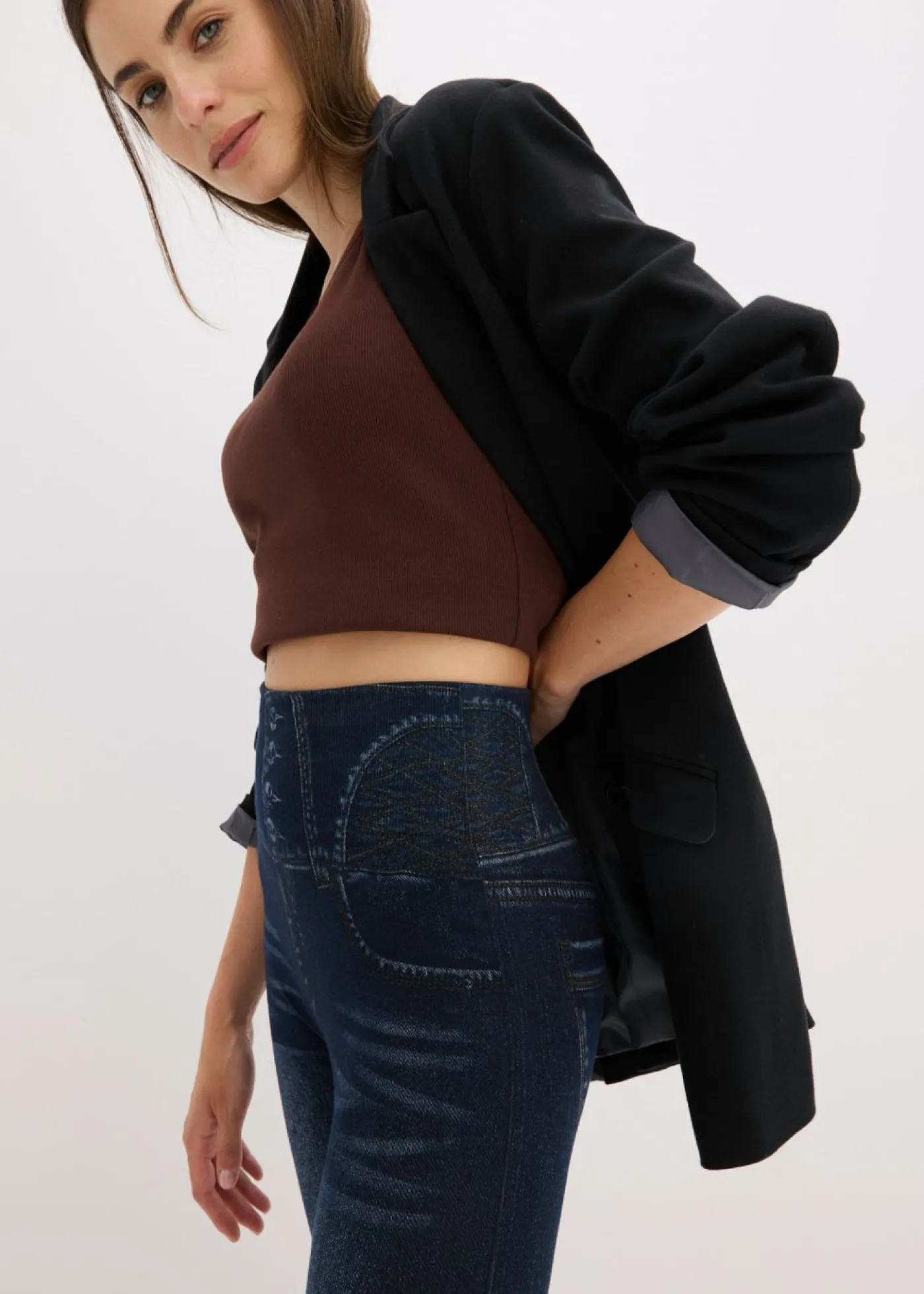 Mujer bonprix bonprix Leggings tipo medias, moldeadores, en look vaquero