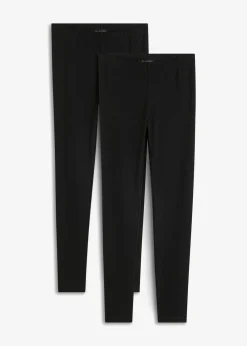 bonprix bonprix Básicos|Pantalones>Leggings tobilleros (2 unidades) Negro