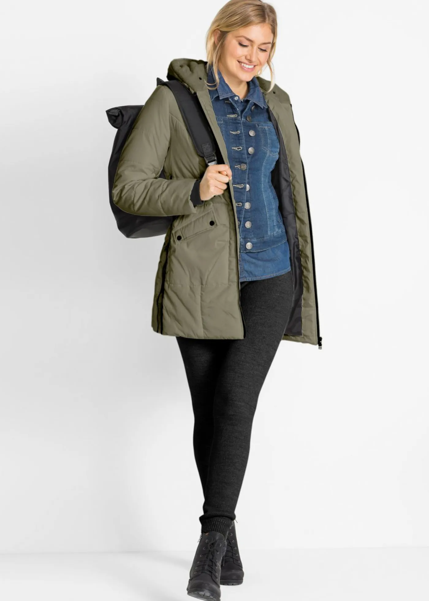 Mujer bonprix bonprix Leggings térmico con terminaciones en canalé