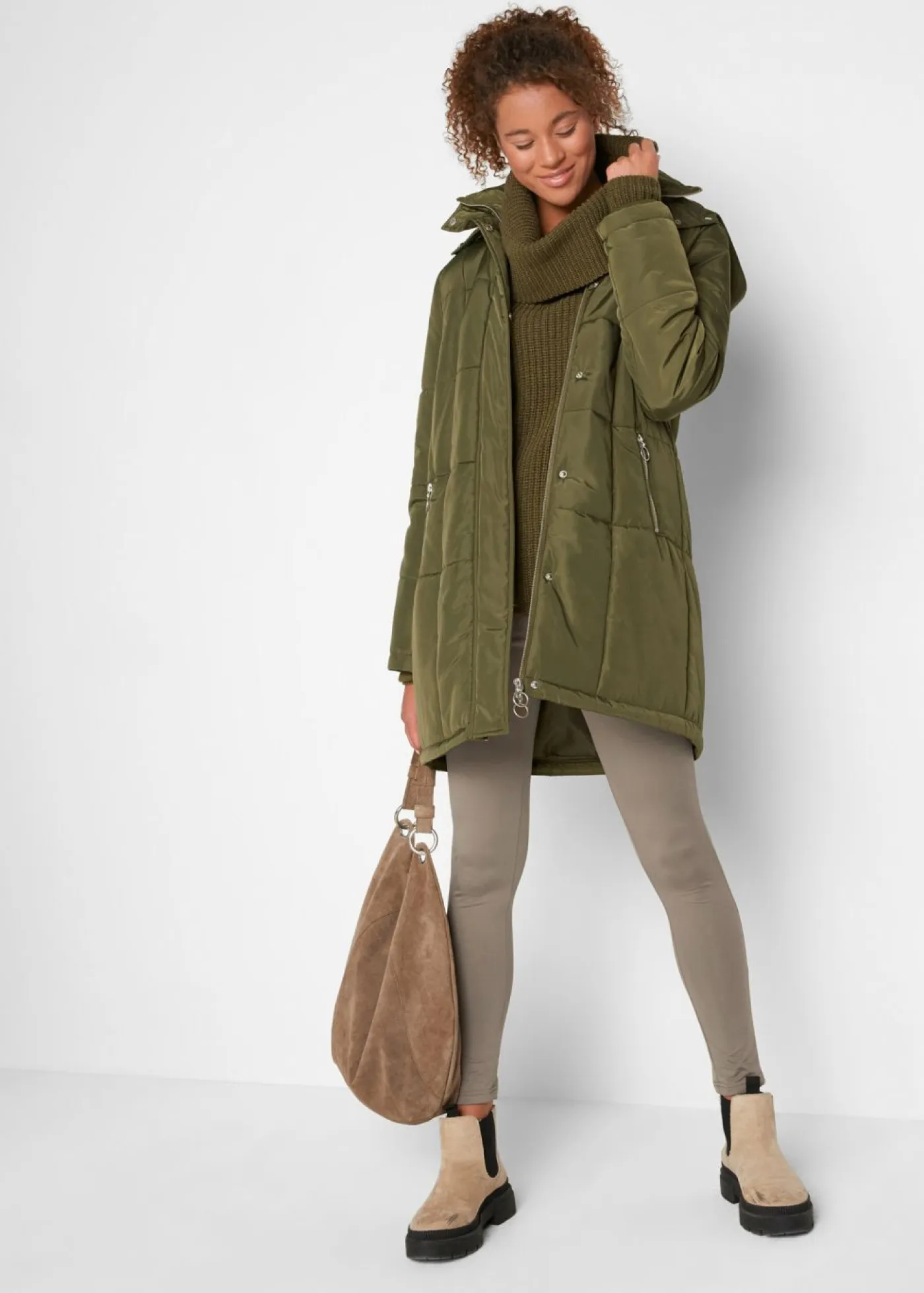 bonprix bonprix Ropa Térmica|Pantalones>Leggings térmicos con cinturilla cómoda oliva pálido