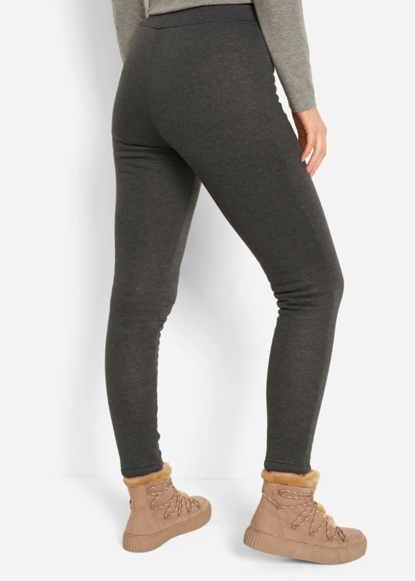 bonprix bonprix Pantalones>Leggings térmicos con forro polar Antracita jaspeado