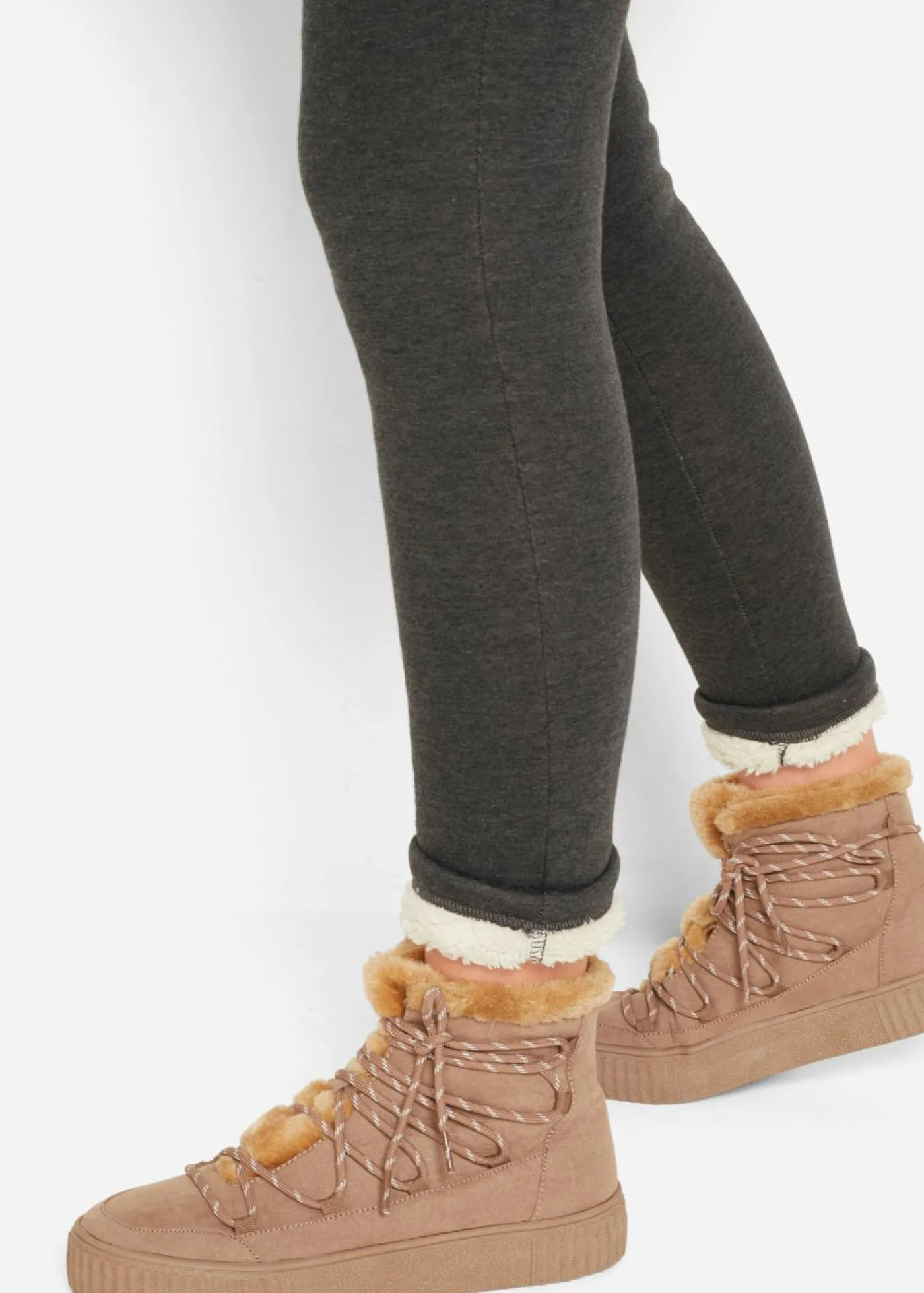 bonprix bonprix Pantalones>Leggings térmicos con forro polar Antracita jaspeado