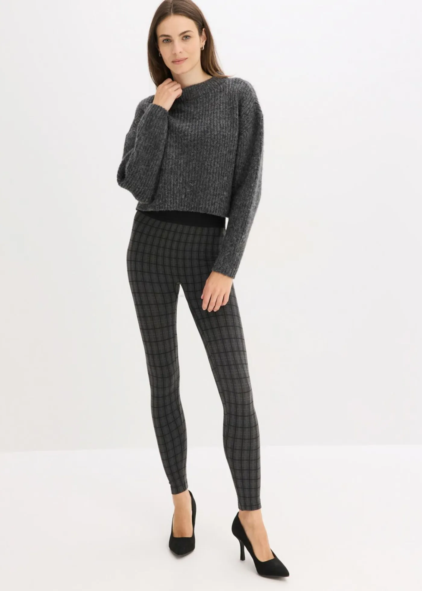 bonprix bonprix Ropa Interior Térmica|Pantalones>Leggings térmicos con interior suave Negro de cuadros