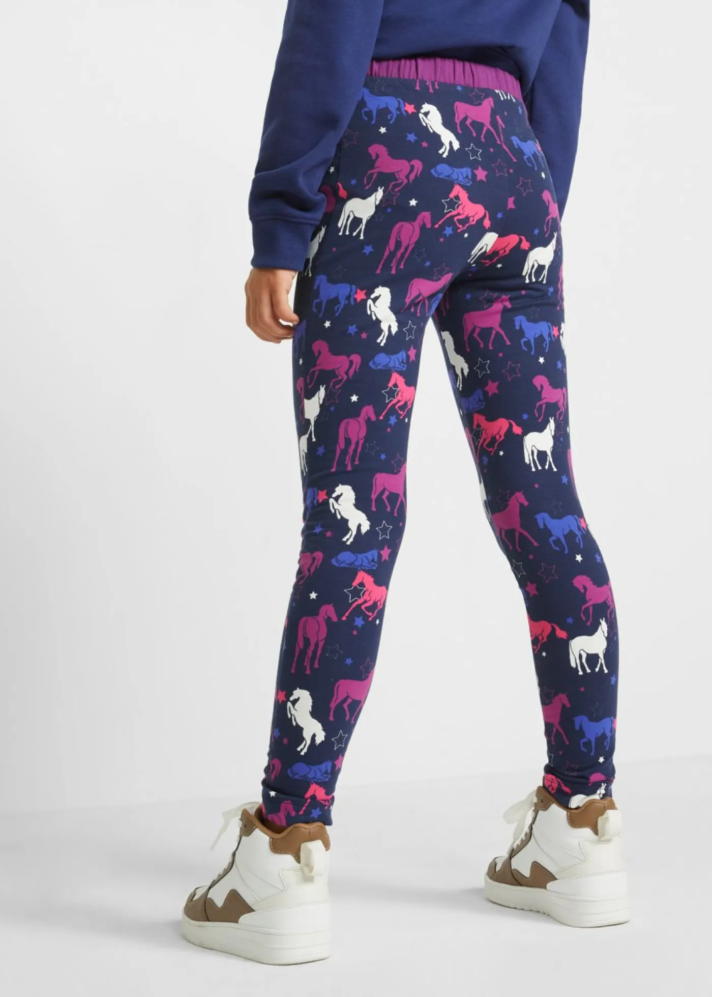 bonprix bonprix Ropa 2 A 9 Años·Pantalones Y Vaqueros>Leggings térmicos con motivo de caballos Azul marino