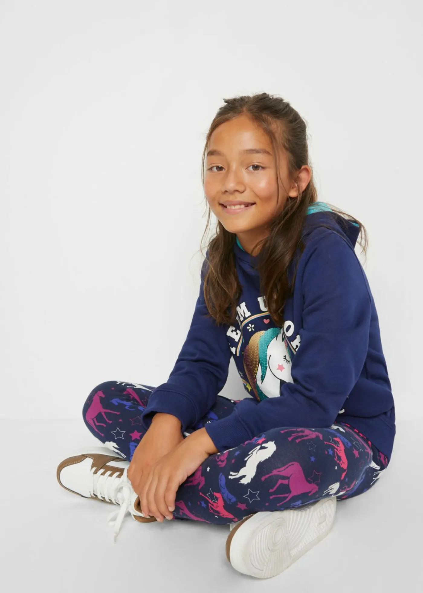 bonprix bonprix Ropa 2 A 9 Años·Pantalones Y Vaqueros>Leggings térmicos con motivo de caballos Azul marino