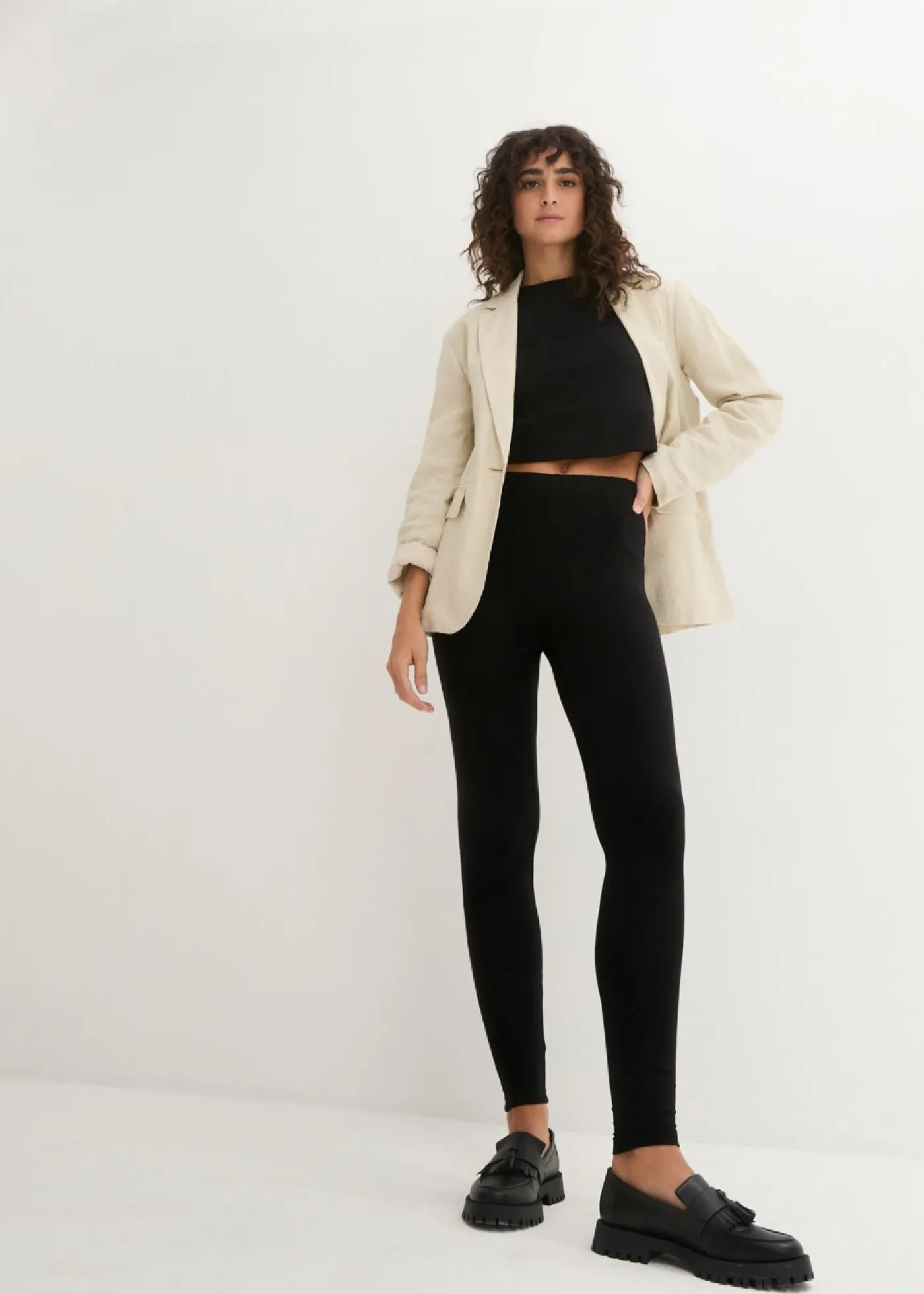 bonprix bonprix Básicos|Pantalones>Leggings (2 unidades) Negro-azul marino