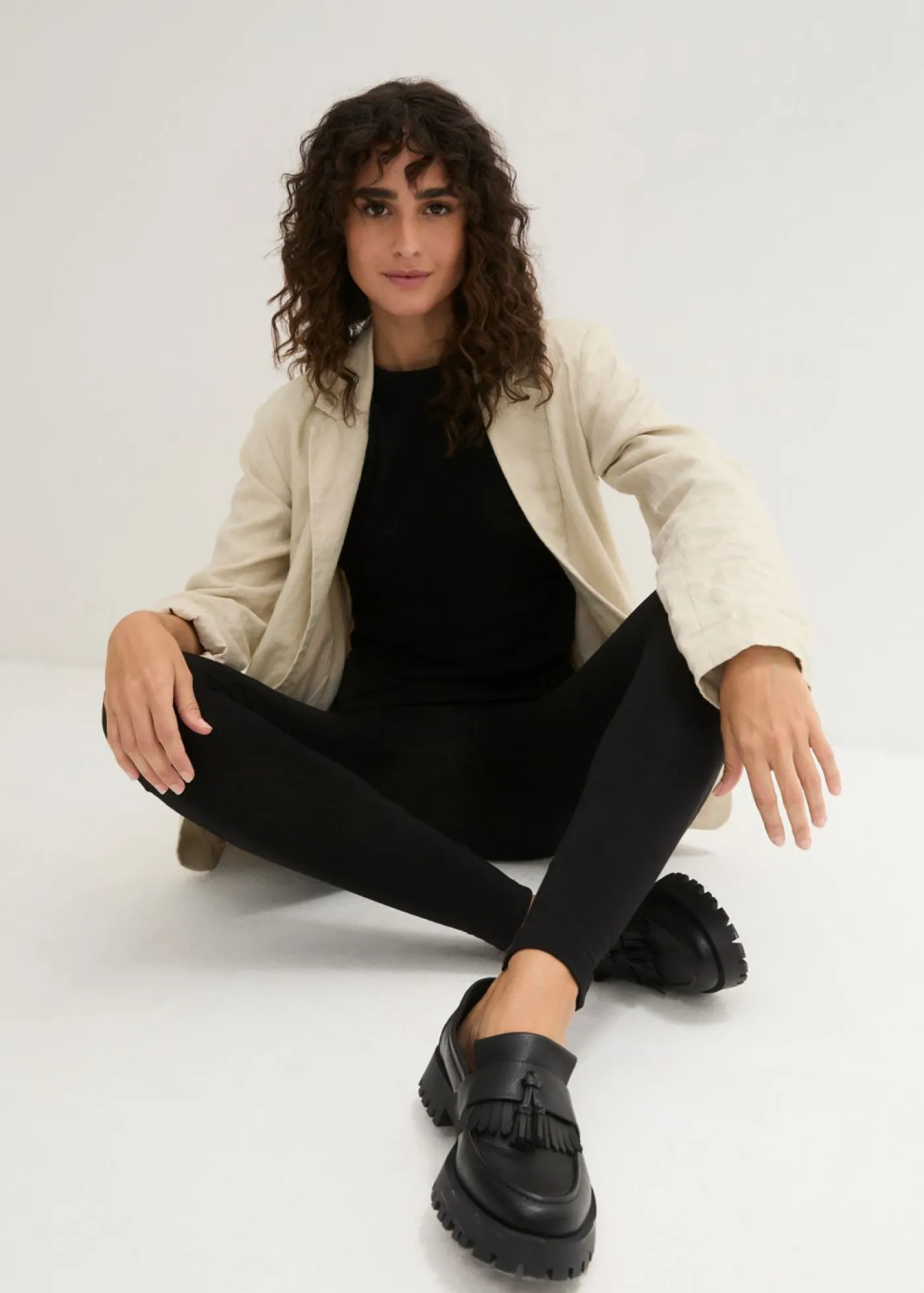 bonprix bonprix Básicos|Pantalones>Leggings (2 unidades) Negro-azul marino