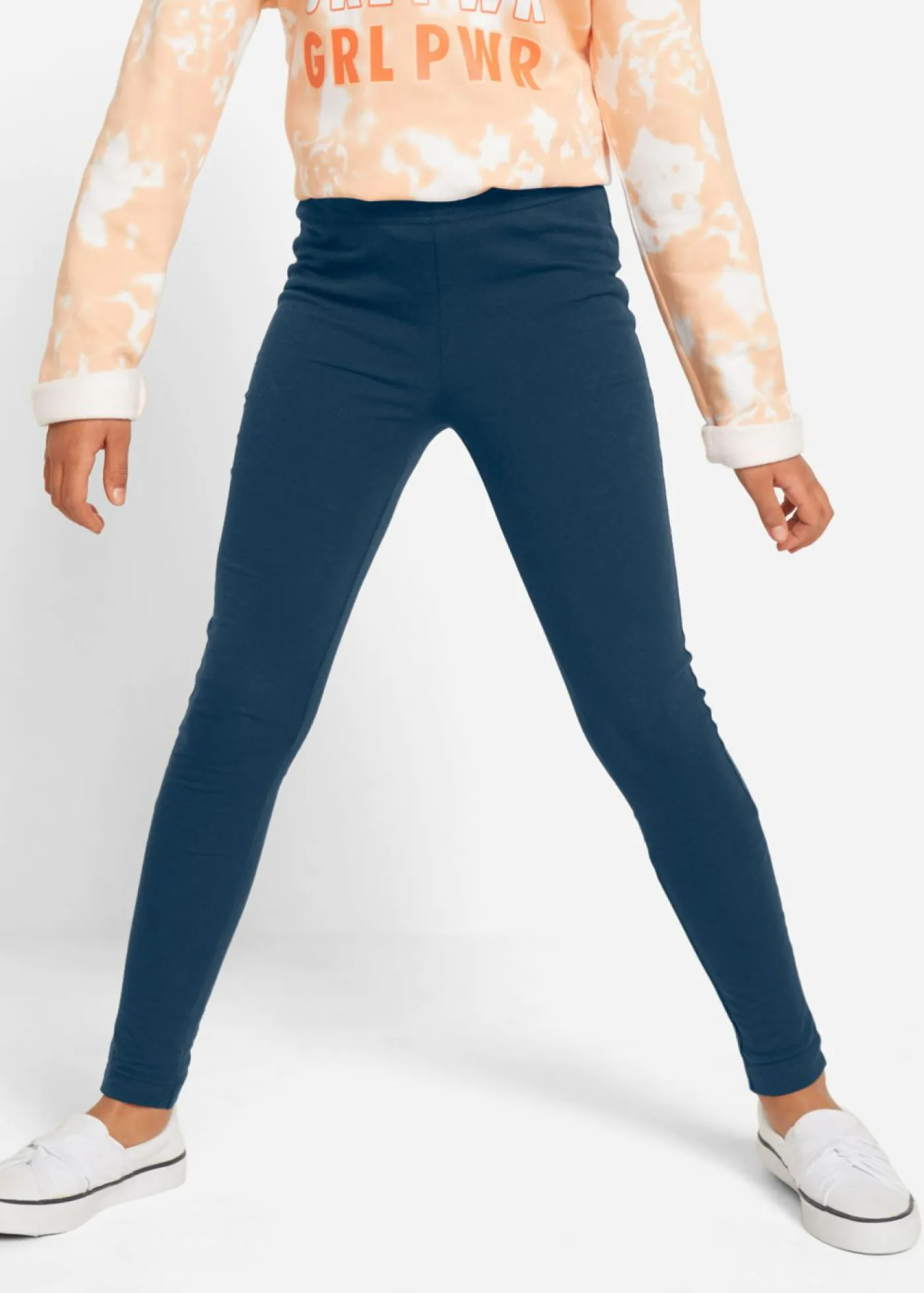 bonprix bonprix Ropa 9 A 16 Años·Pantalones Y Leggings|Ropa 9 A 16 Años·Packs De Ropa>Leggings (3 unidades) Azul oscuro + turquesa oscuro + gris claro jaspeado