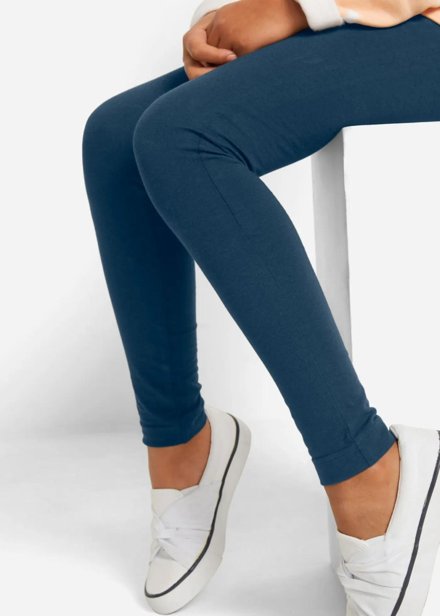 bonprix bonprix Ropa 9 A 16 Años·Pantalones Y Leggings|Ropa 9 A 16 Años·Packs De Ropa>Leggings (3 unidades) Azul oscuro + turquesa oscuro + gris claro jaspeado