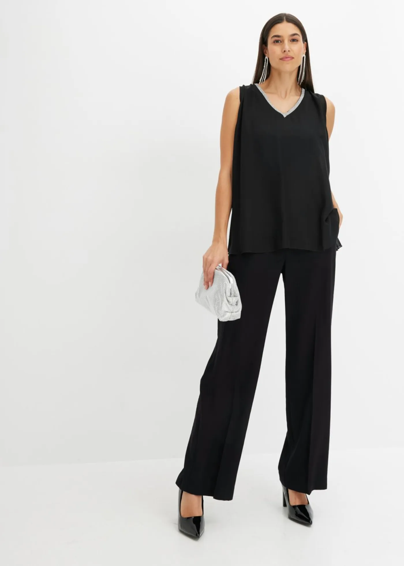 bonprix bonprix Pantalones|Novedades>Ligero pantalón Marlene con viscosa Negro