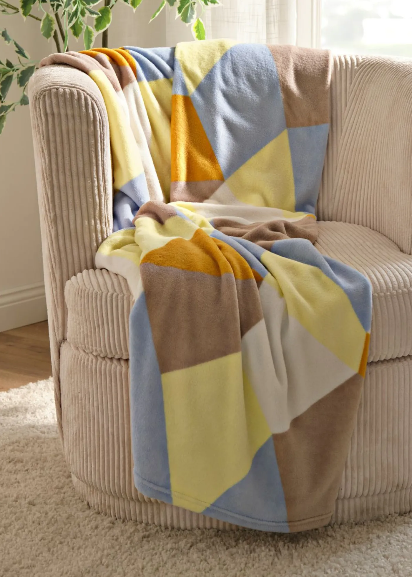 bonprix bonprix Manta suave con bloques de color