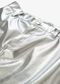 bonprix bonprix Faldas>Minifalda con aspecto metalizado Plata metalizado