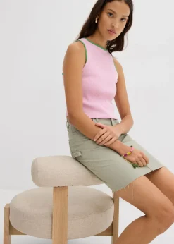 Mujer bonprix bonprix Minifalda de mezcla de algodón elástico