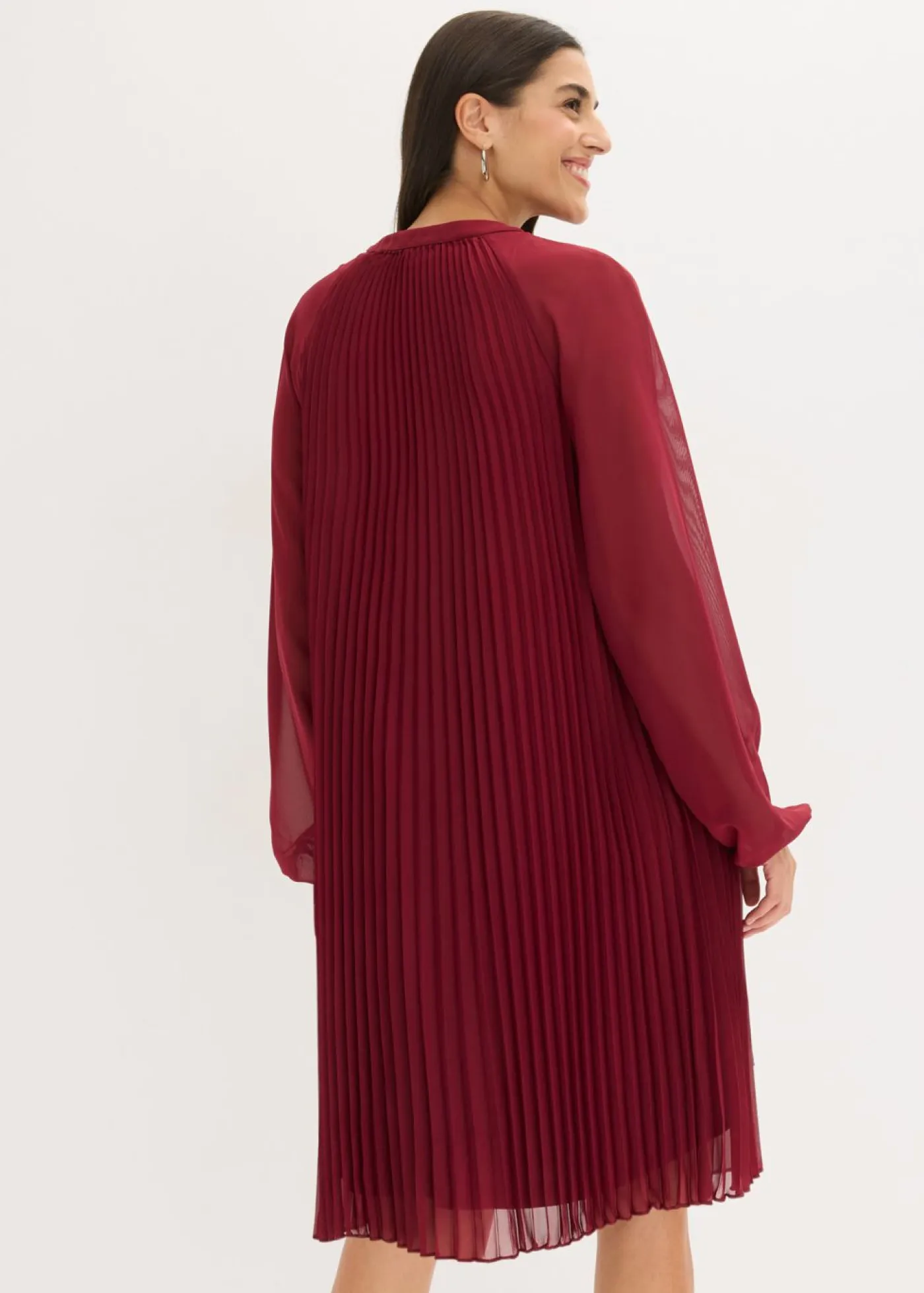 Mujer bonprix bonprix Minivestido de gasa fina con plisado