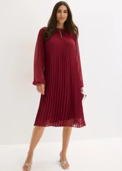 Mujer bonprix bonprix Minivestido de gasa fina con plisado