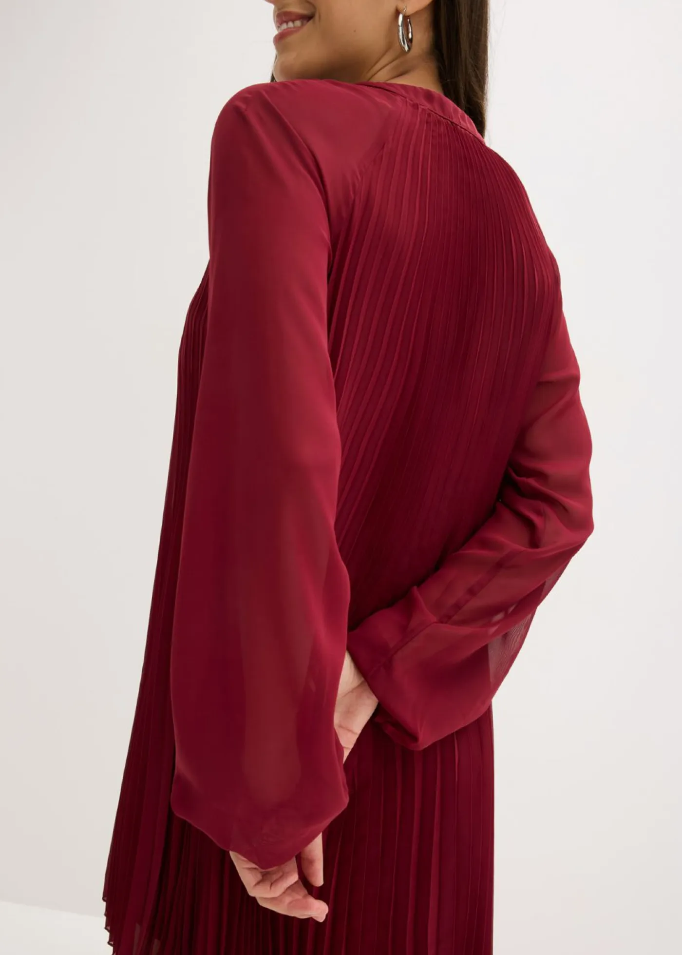 Mujer bonprix bonprix Minivestido de gasa fina con plisado