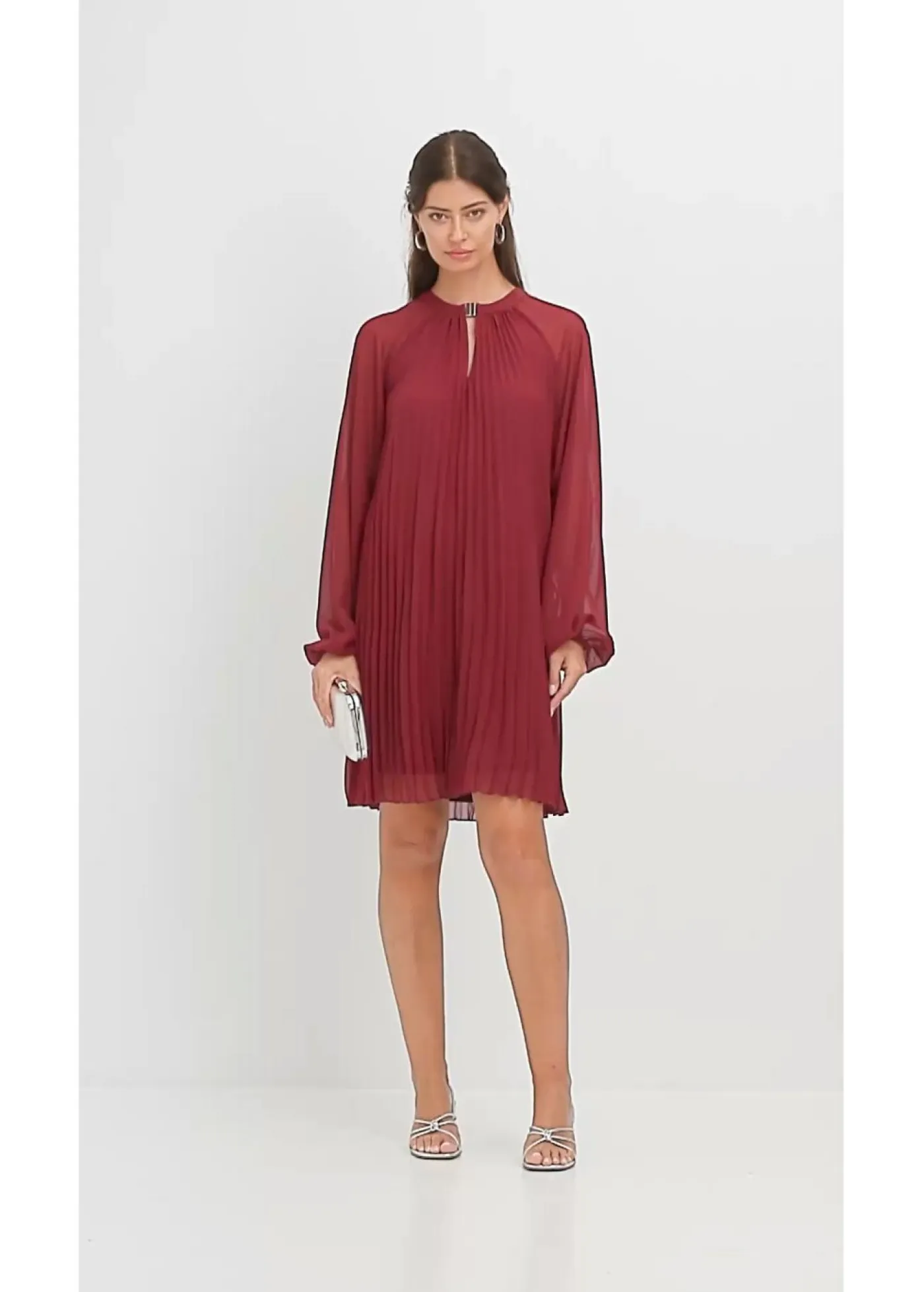 Mujer bonprix bonprix Minivestido de gasa fina con plisado