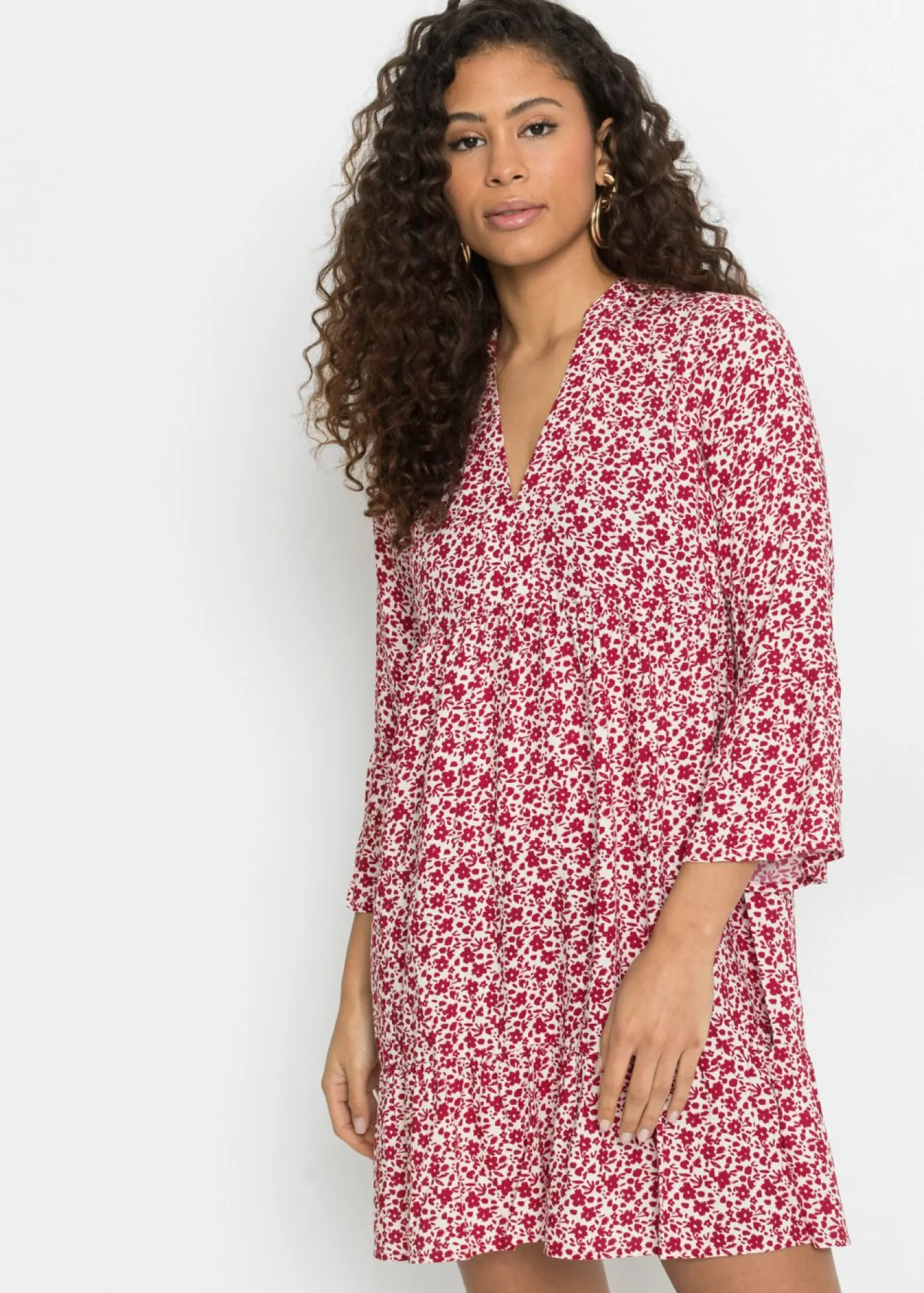 Mujer bonprix bonprix Minivestido de viscosa fluida con volantes