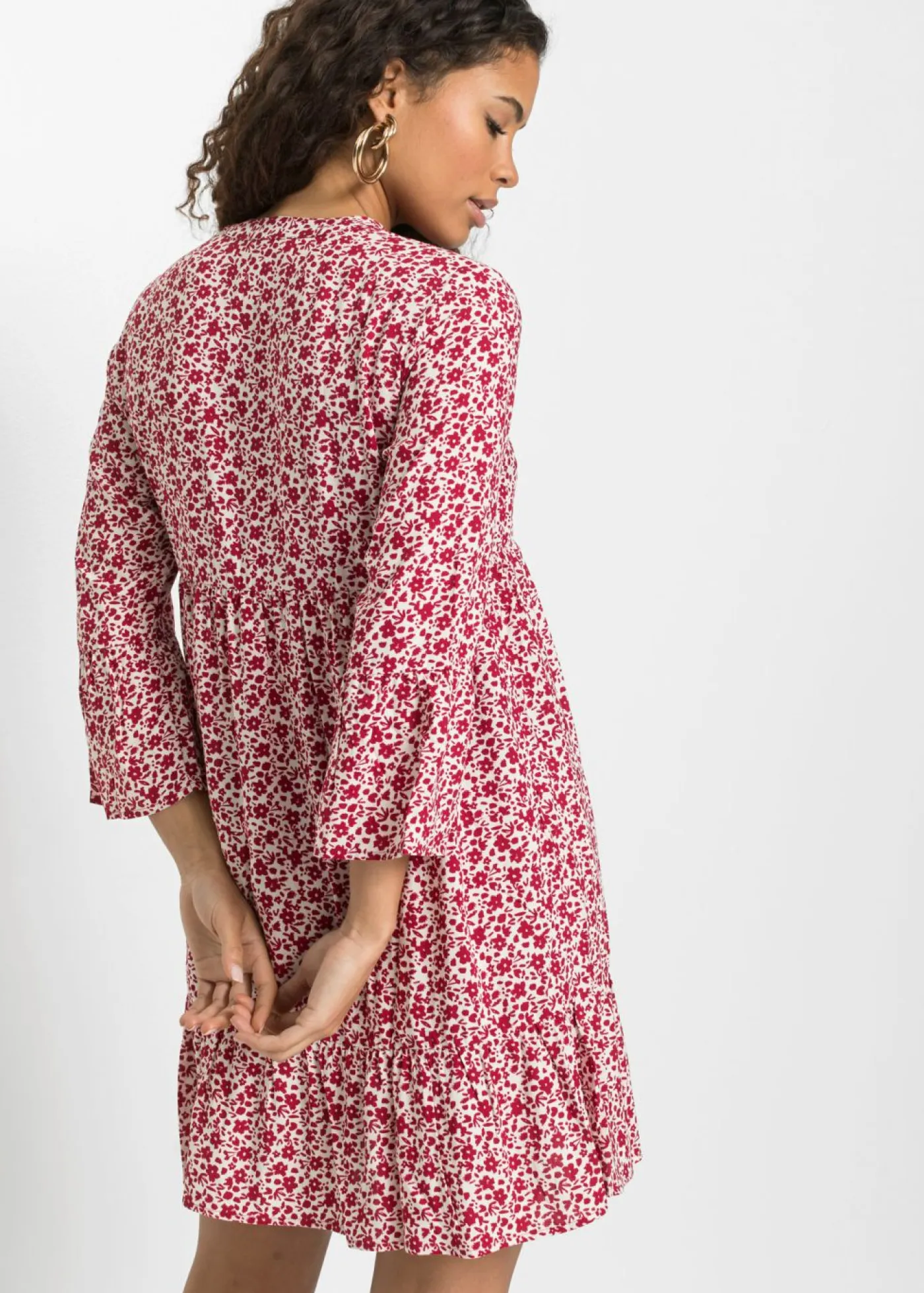 Mujer bonprix bonprix Minivestido de viscosa fluida con volantes