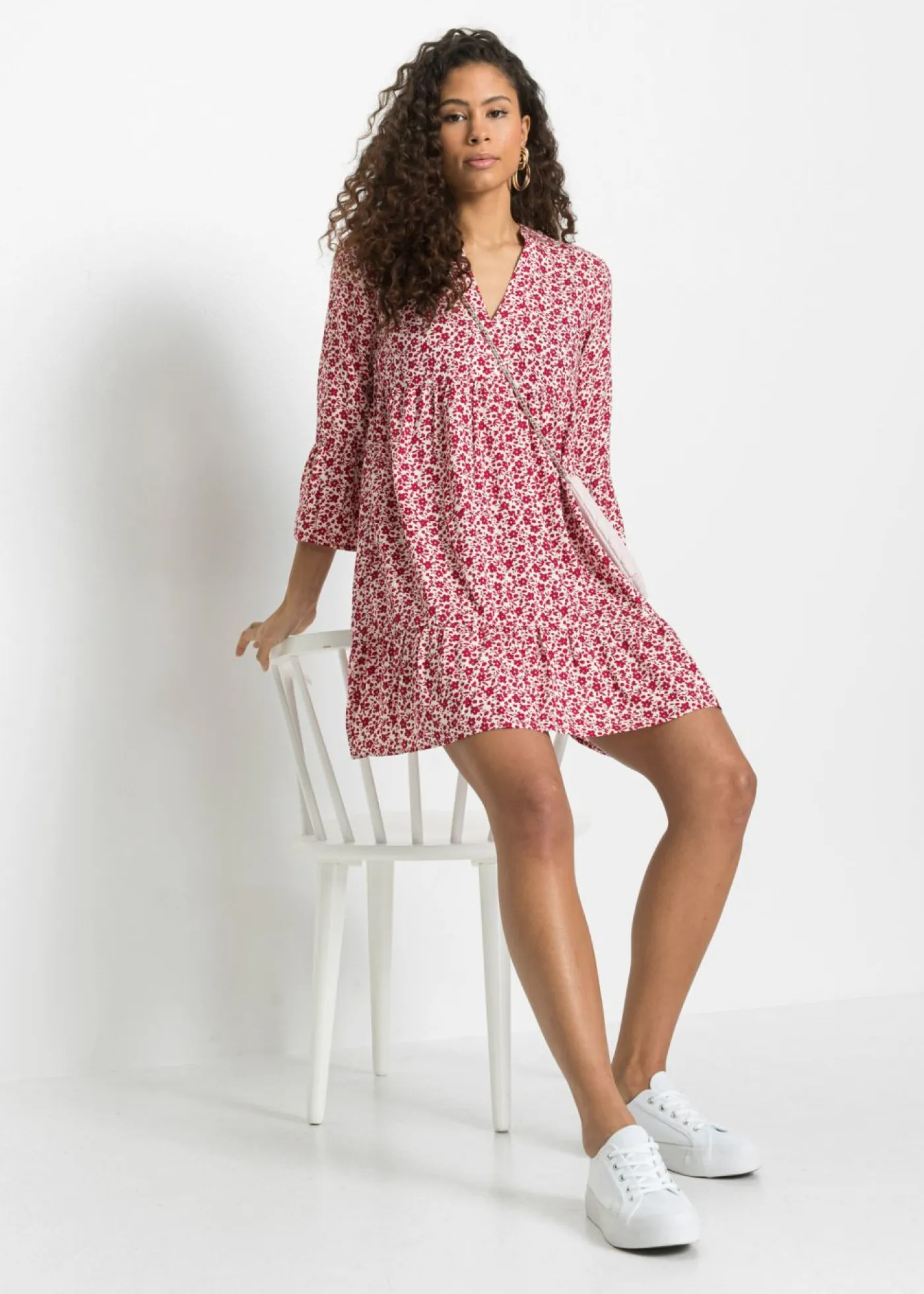 Mujer bonprix bonprix Minivestido de viscosa fluida con volantes