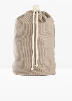 bonprix bonprix Complementos Temáticos·Accesorios Veganos|Bolsos>Mochila de lona con rayas marrón castaño-blanco perla