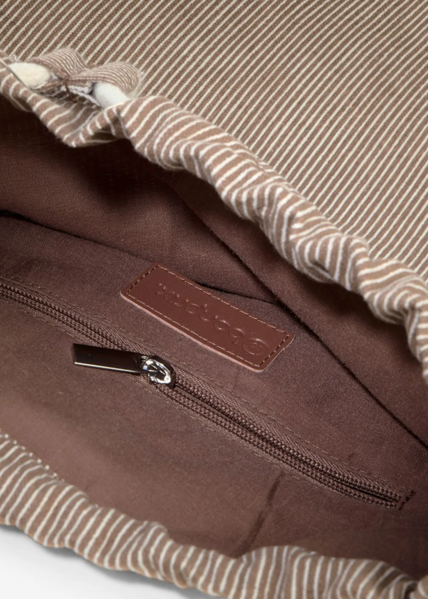 bonprix bonprix Complementos Temáticos·Accesorios Veganos|Bolsos>Mochila de lona con rayas marrón castaño-blanco perla