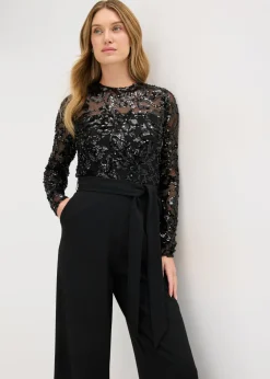 Mujer bonprix bonprix Mono con bordado de lentejuelas