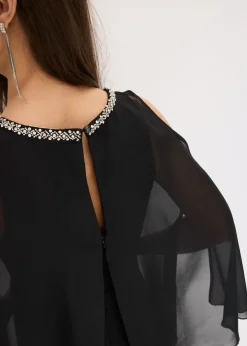 Mujer bonprix bonprix Mono con capa y adornos de piedras brillantes