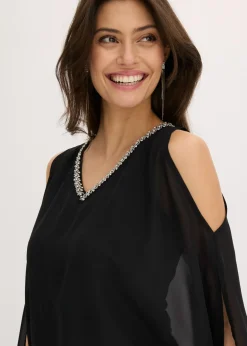 Mujer bonprix bonprix Mono con capa y adornos de piedras brillantes