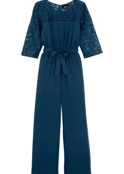 bonprix bonprix Ropa 9 A 16 Años·Vestidos Y Monos>Mono con encaje Azul marino