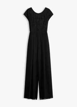 bonprix bonprix Monos|Novedades>Mono con encaje e inserto de gasa Negro