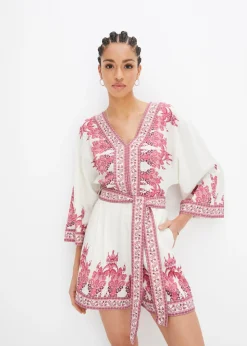 bonprix bonprix Monos>Mono con lino piel/rosa caliente