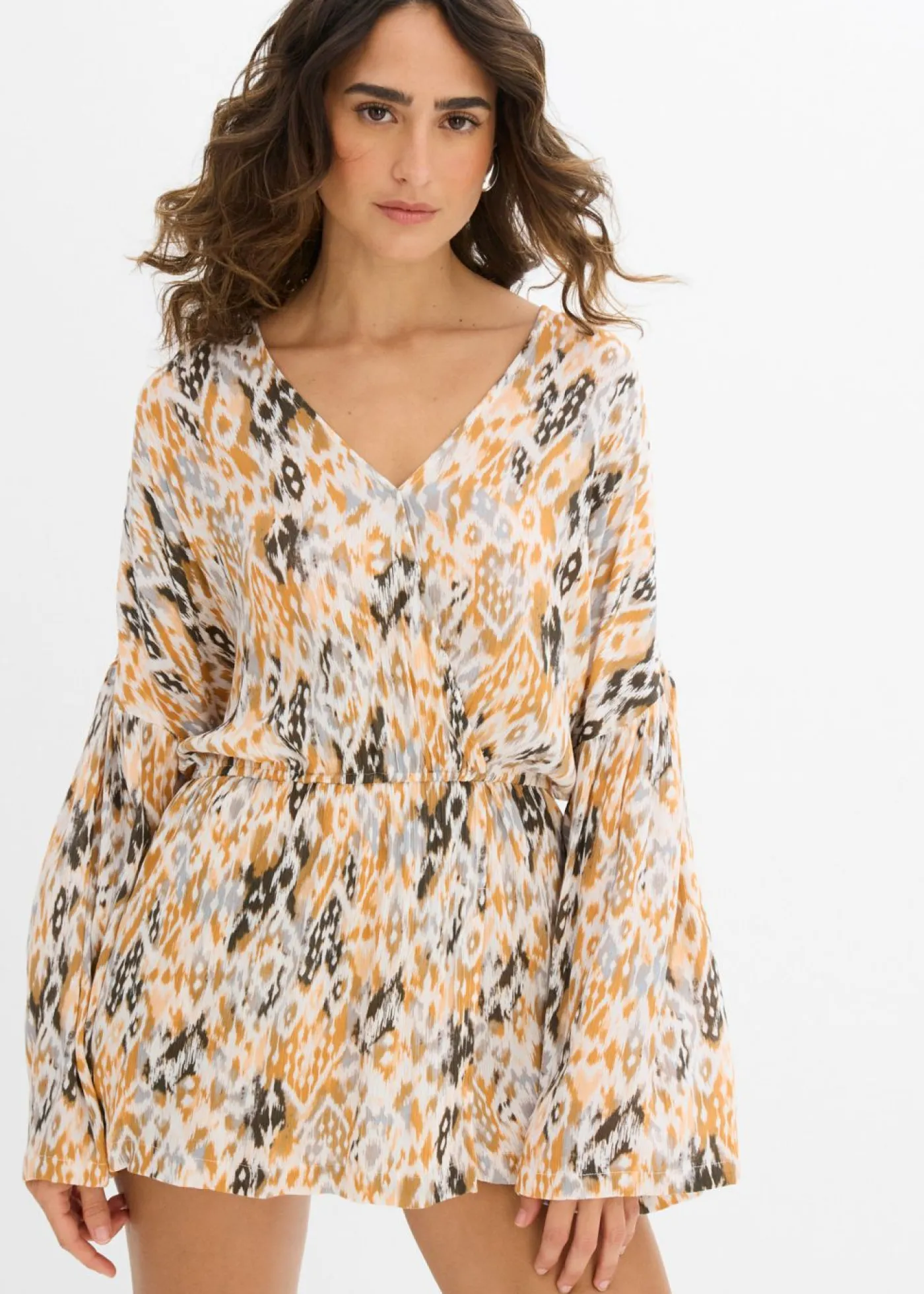 bonprix bonprix Monos>Mono corto de viscosa fluida Blanco