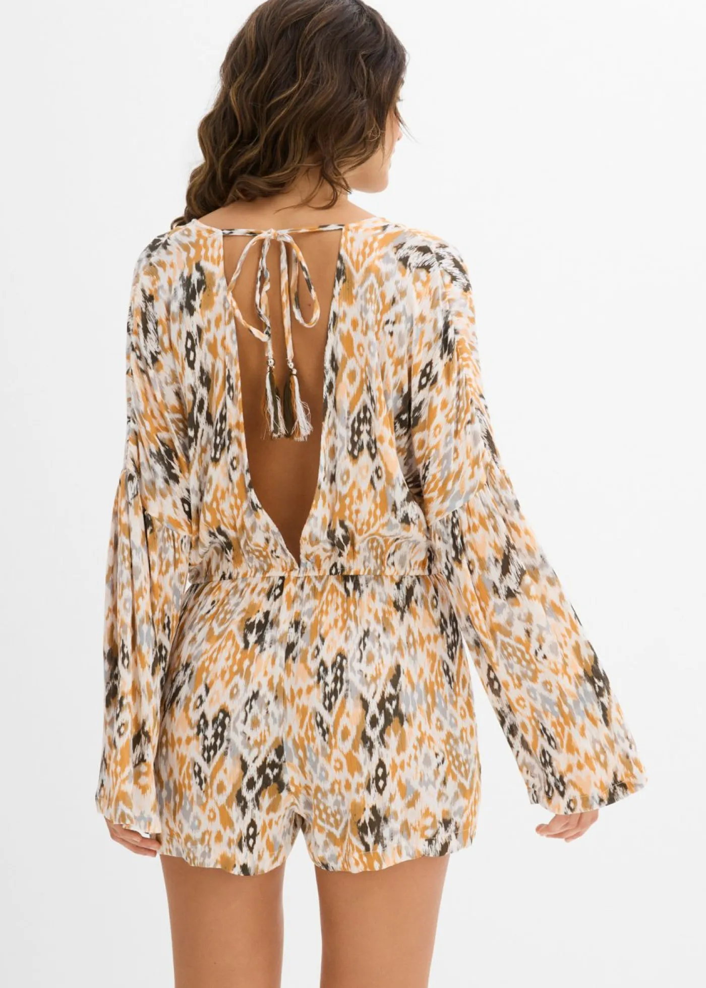 bonprix bonprix Monos>Mono corto de viscosa fluida Blanco