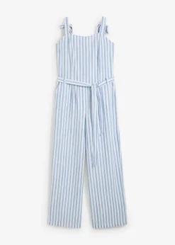 bonprix bonprix Monos>Mono de algodón orgánico puro azul-blanco rayas verticales