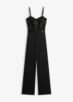 Mujer bonprix bonprix Mono de crepé estructurado con bordado de perlas