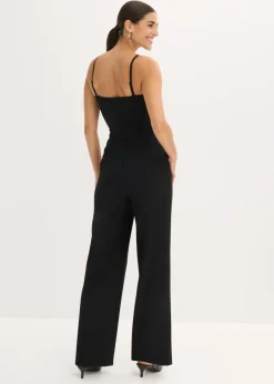 Mujer bonprix bonprix Mono de crepé estructurado con bordado de perlas