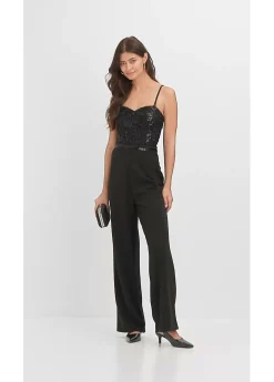 Mujer bonprix bonprix Mono de crepé estructurado con bordado de perlas