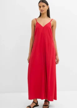 bonprix bonprix Esenciales|Monos>Mono de mezcla de viscosa con tirantes ajustables Rojo salsa