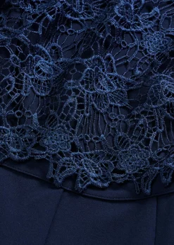 bonprix bonprix Monos|Tallas Pequeñas>Mono de neopreno suave con encaje Azul marino