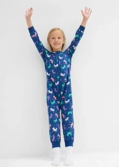 bonprix bonprix Niña·Pijamas>Mono de pijama de niña + mono de muñeca (2 piezas) Azul